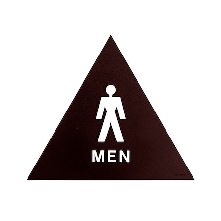 Bcf 12 x 12, Men Door Sign, Triangle Print, Picture & Text, Brown SBH12M-BROWN